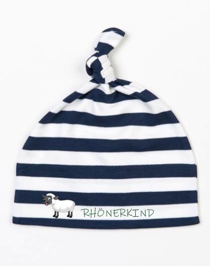 Super-süß/bequem/weich - Wunderschöne Babymütze gestreift mit tollem Aufdruck